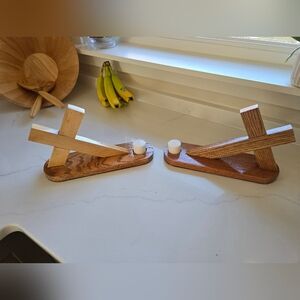 Handmade wood cross candle holder | rustic church decor | Customizable